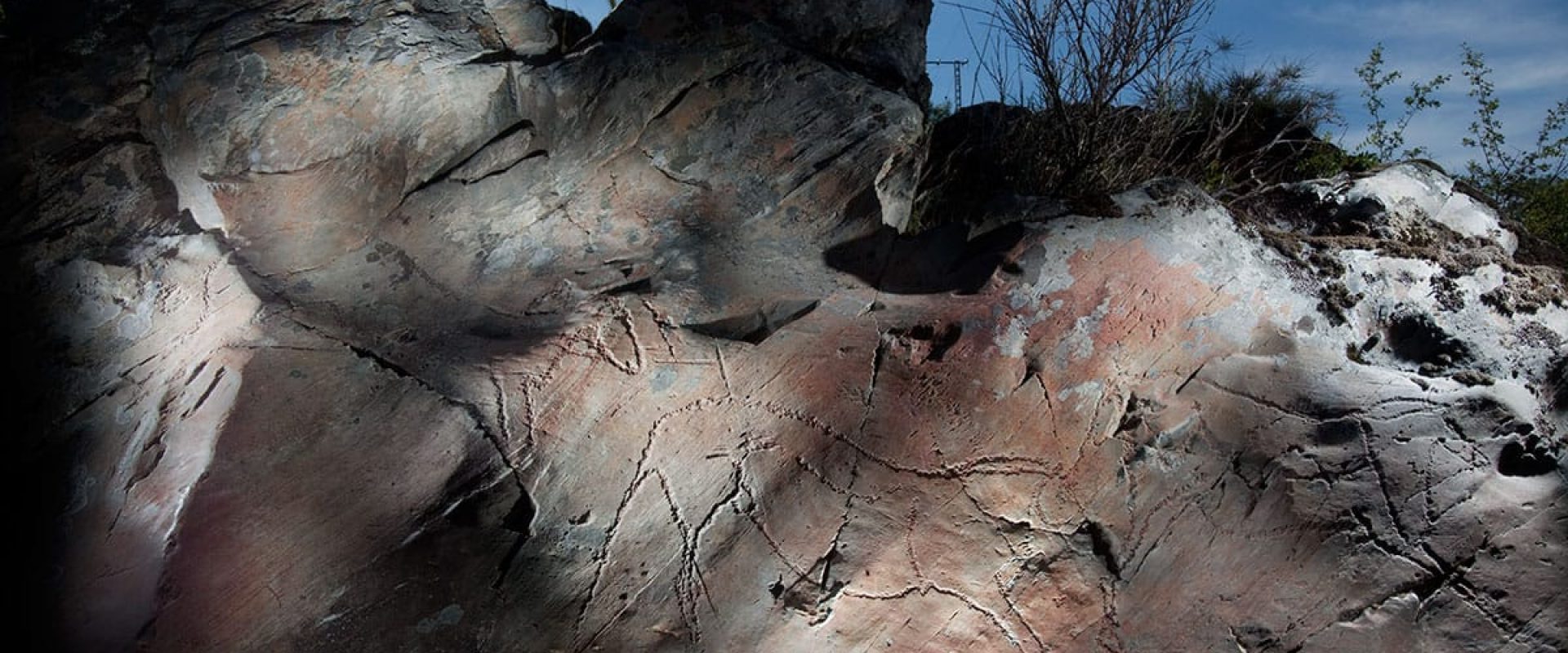 Foto tomada con la puesta del sol de uno pintura en Siega Verde