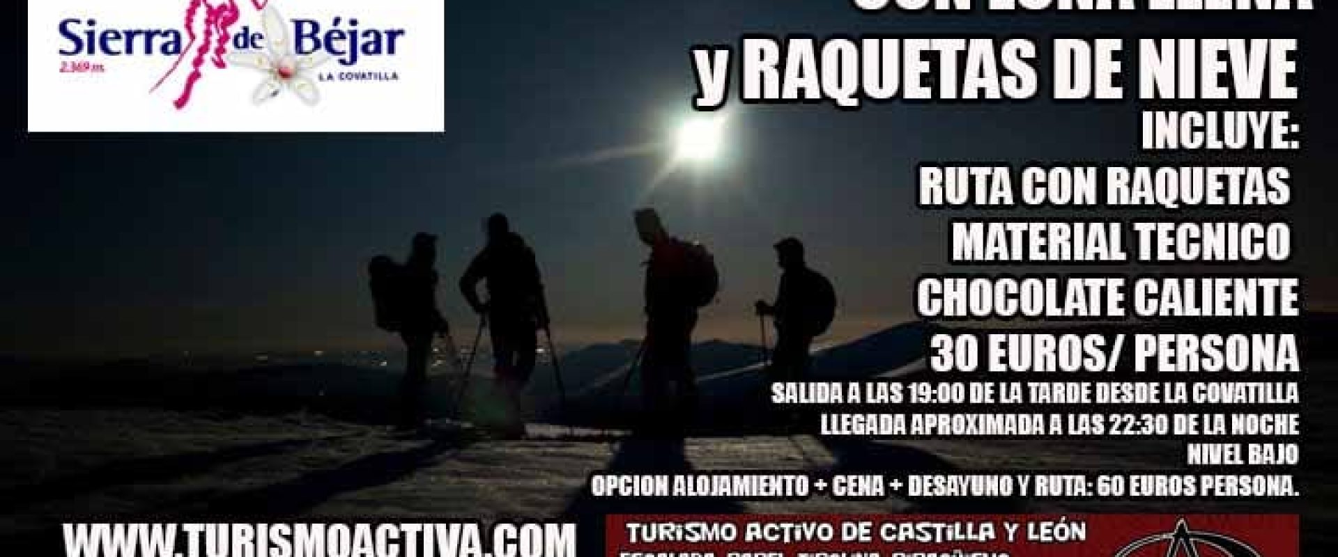 Raquetas de nieve nocturna, Turismo Activa
